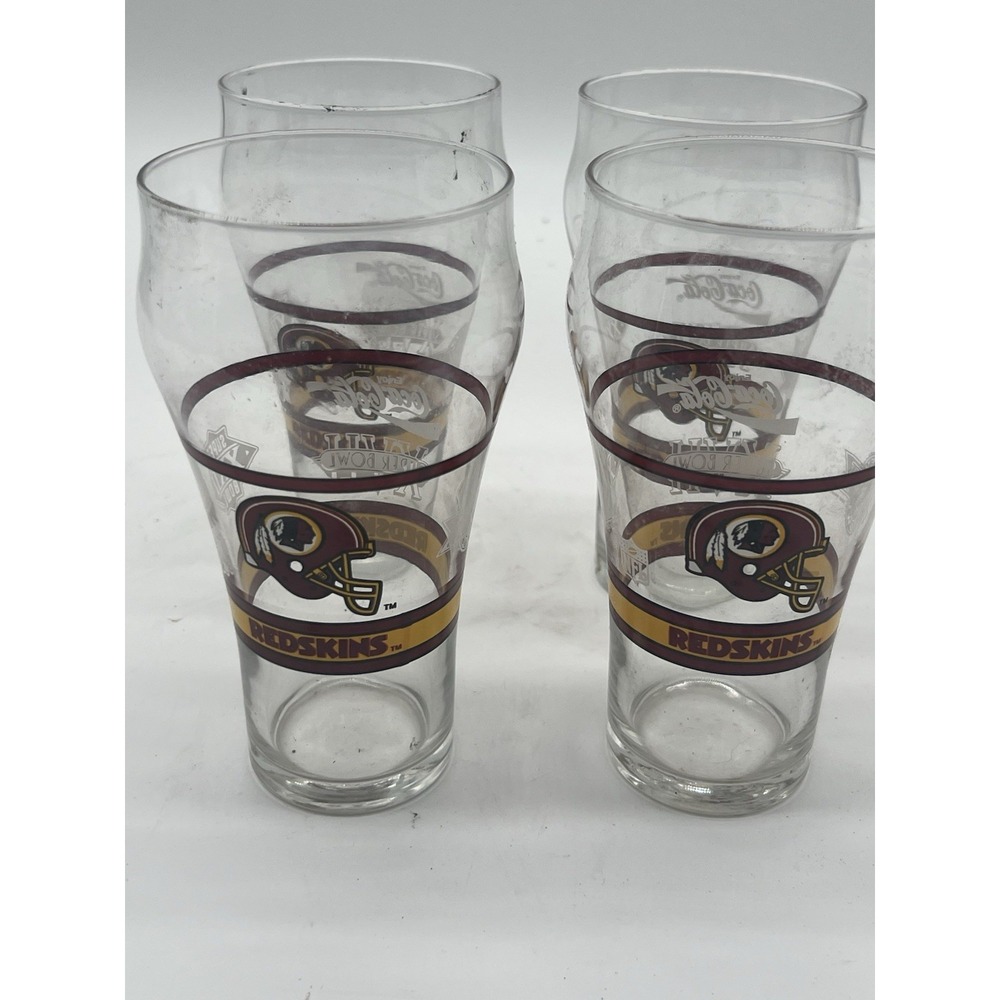 1x Vintage Glass Washington‎ Redskins Coca Cola 3 NFL Super Bowl